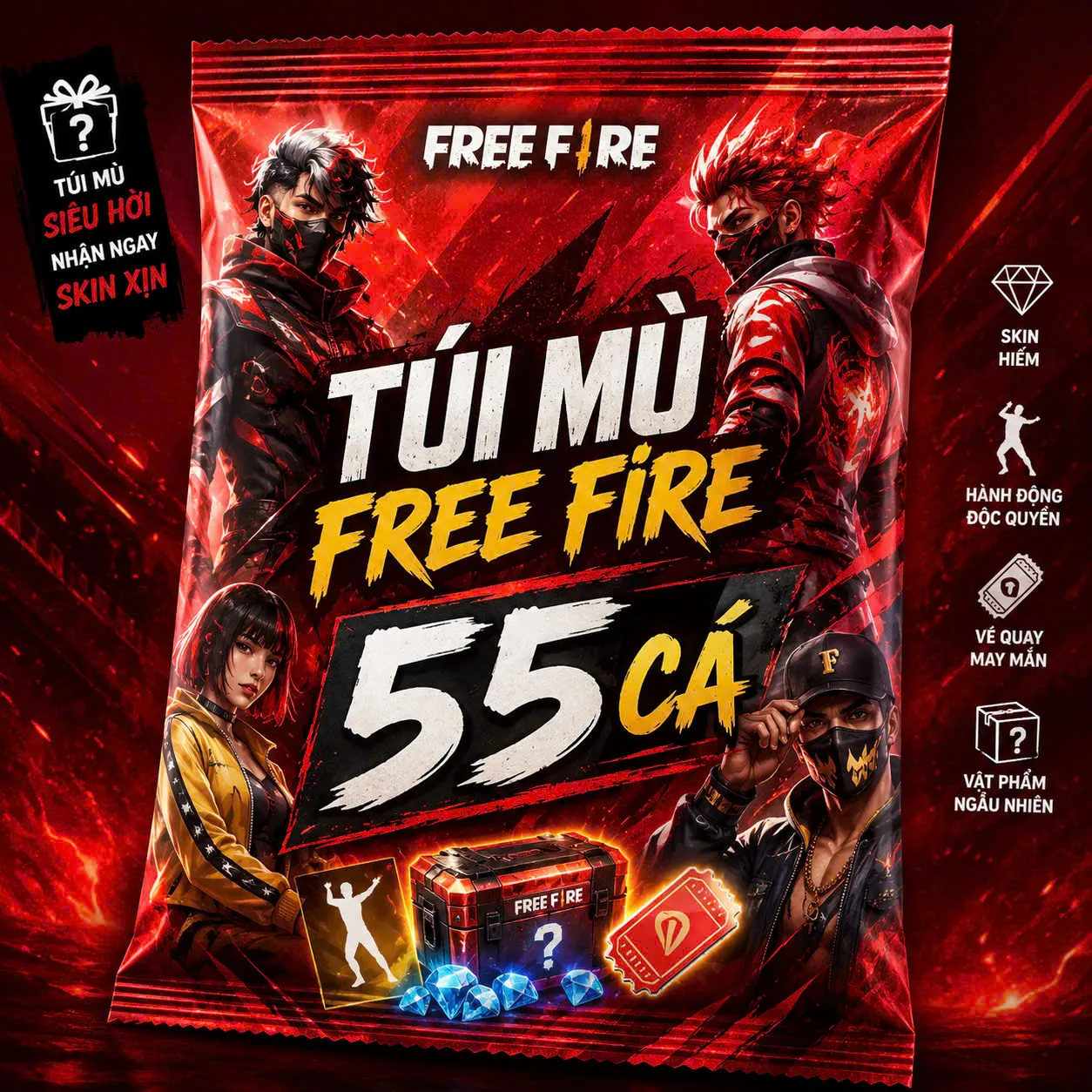 TÚI MÙ FF 55 CÁ